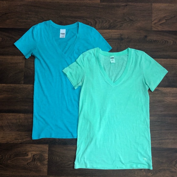 PINK Victoria's Secret Tops - Bundle of 2 VS PINK V-neck Tees